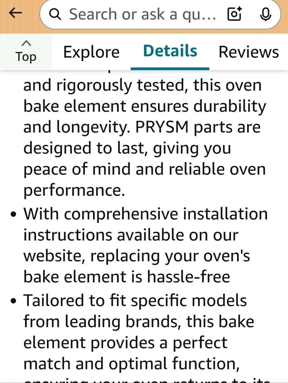 Oven Bake Element - Replacement Heating Element